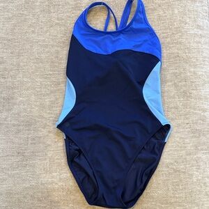 Athleta Light Blue and Navy Swimsuit